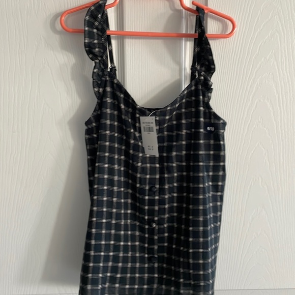 NWT Girls Abercrombie Button Down Tank Top - Picture 1 of 5